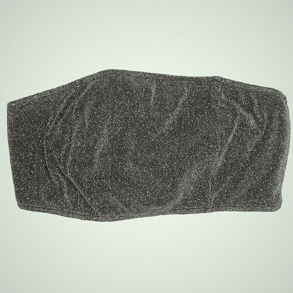 NA-KD, Bandeau-BH, Größe: S, Grau/Silber, Metallfaser/Polyester, Chevron #AR3