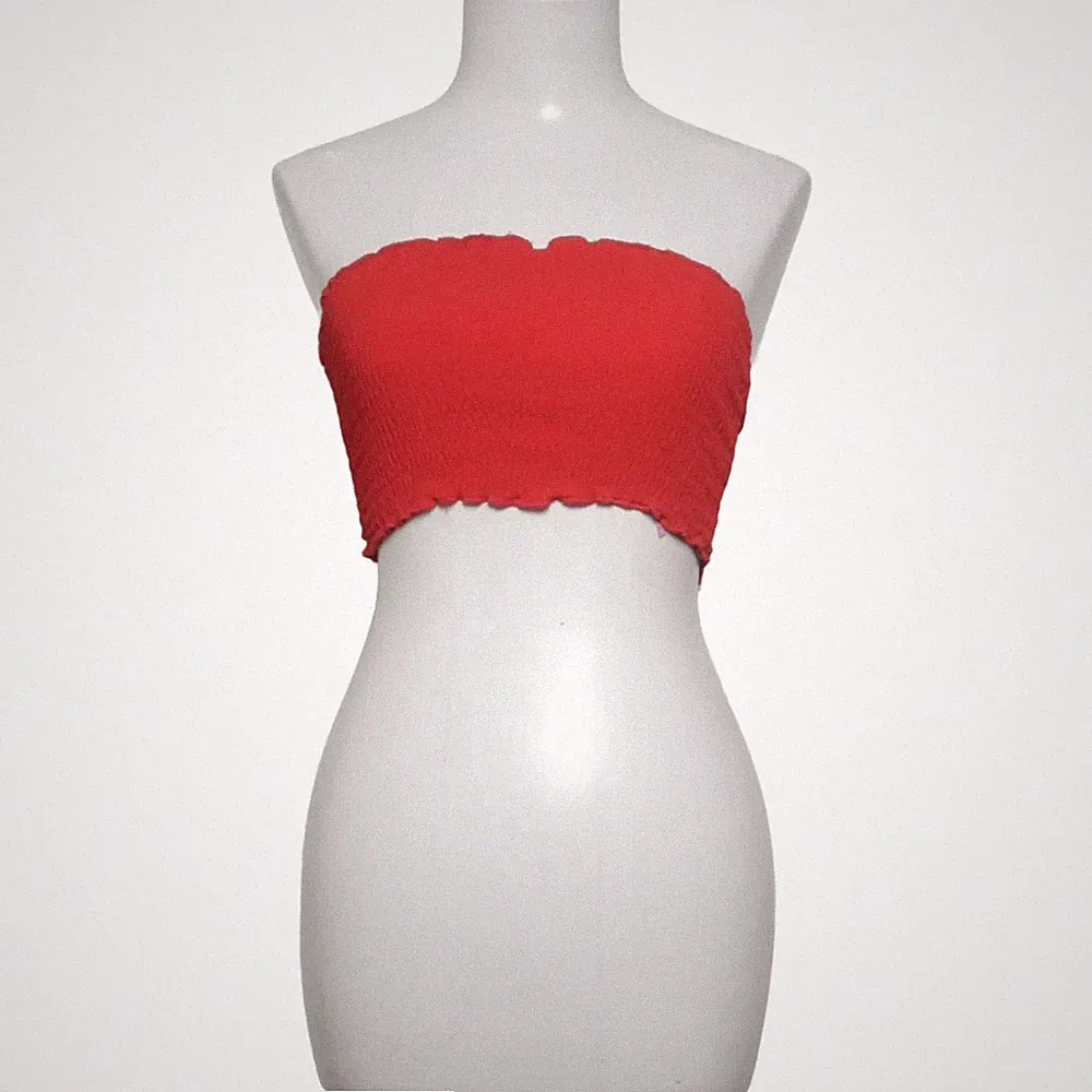 NA-KD, Bandeau-BH, Größe: XS, Rot, Polyester, Einfarbig, Rippenstrick #J1a