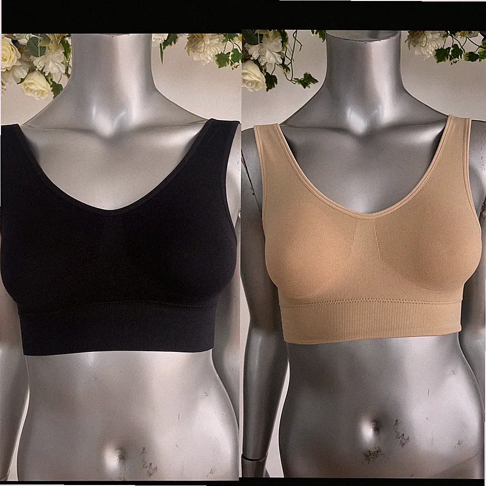 Nahtfreier BH 2er Pack Pull On Gr. S & L Shaper Komfort ohne Bügel herausnehmbare Pads