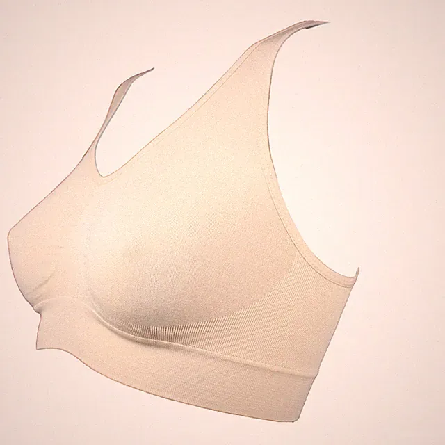 nahtlos Form BH Sport Bra vorgeformt soft Cup beige Sporttop Top Bu Vakuumbeutel