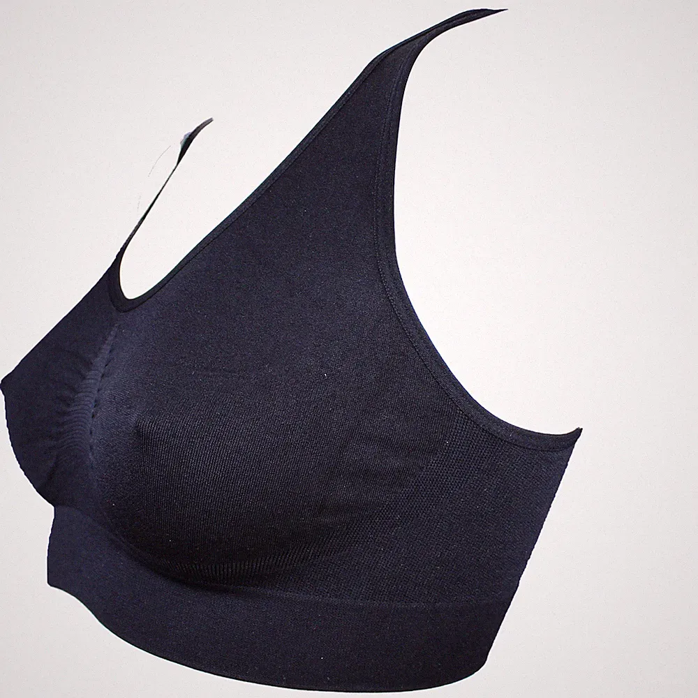 nahtlos Form Sport BH Microfaser soft Cup Bra schwarz Sporttop Top Wäschebeutel