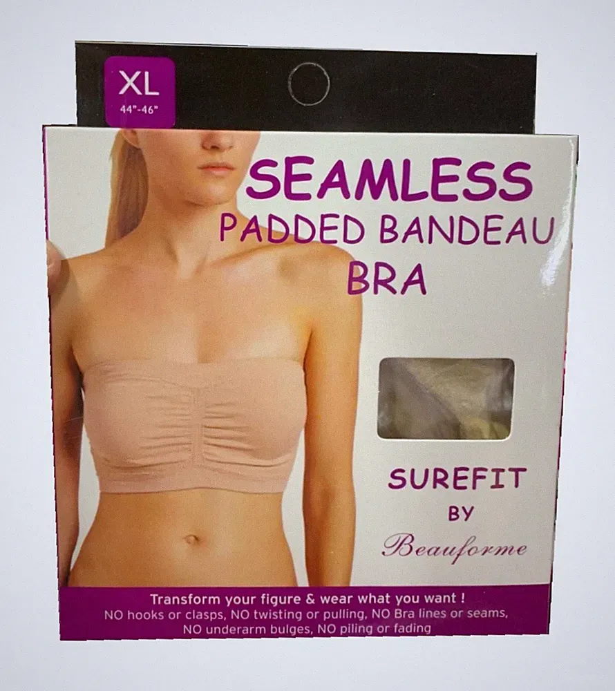 Nahtlos Gepolsterter Bandeau BH Surefit Trägerlos Stretch Weich Vollflächig Cups