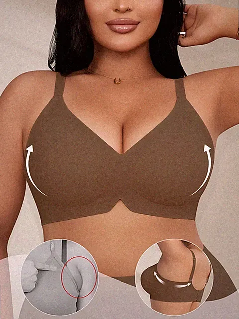 Nahtloser Bügelloser BH mit Weicher Tasse und Raffung für Damen Billig24