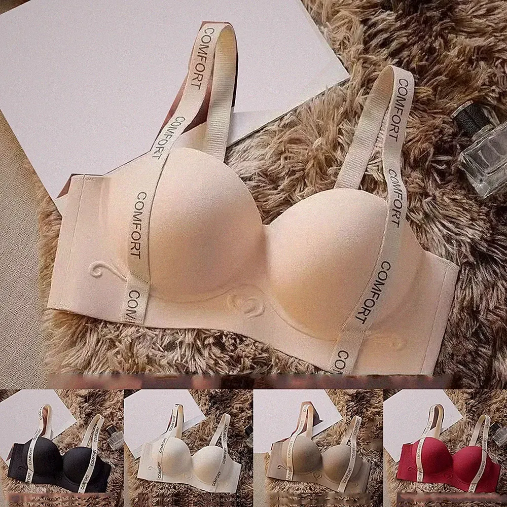 Nahtloser Damen-BH Mit Push-up-Effekt Einfarbig Für Sommer