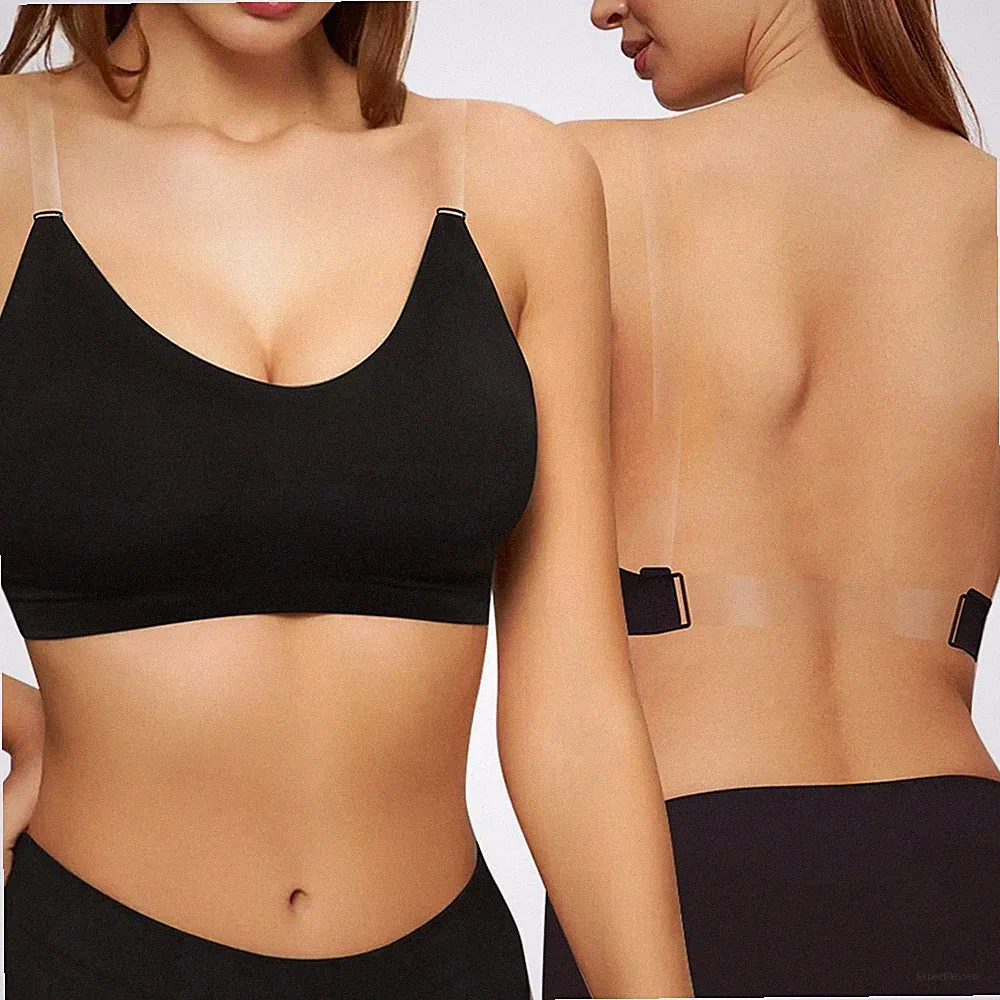Nahtloser Damen BH mit transparenten Trägern und schönem Rückendesign