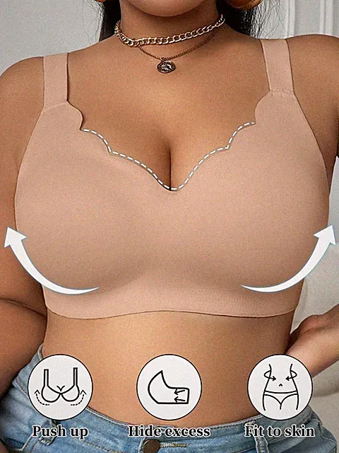 Nahtloser drahtloser BH für Damen in großen Größen Push up mit Billig24