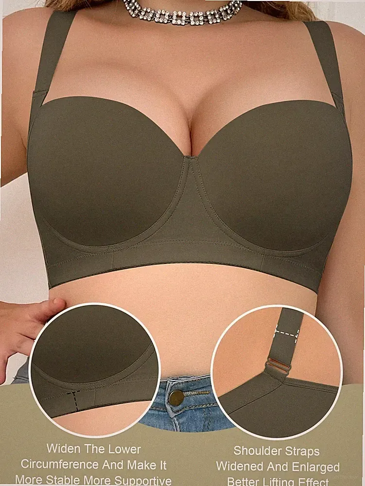 Nahtloser grüner Damen BH in Große Größen Minimalistischer BH mit Billig24