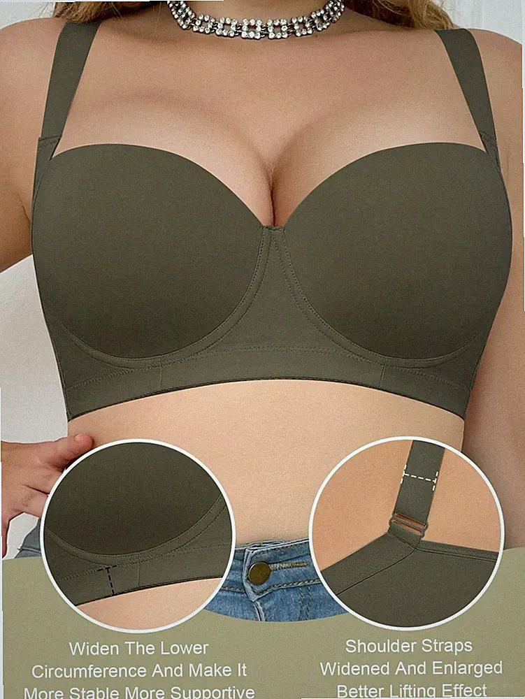 Nahtloser grüner Damen BH in Große Größen Minimalistischer BH mit Billig24