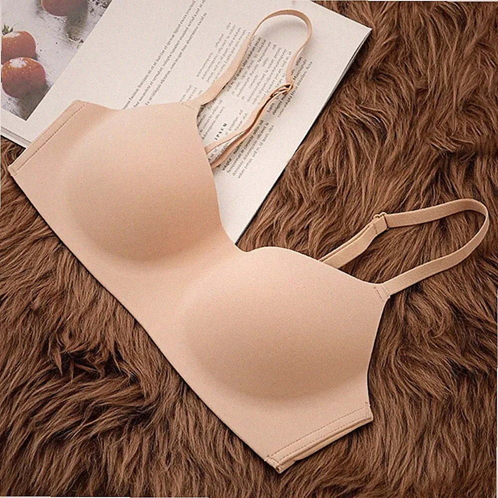 Nahtloser Halbschalen-BH für Damen kleine Brust bequem kabellos für Dessous