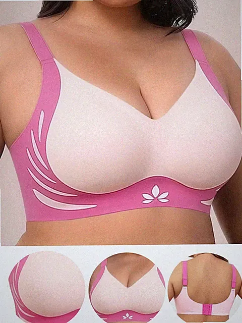 Nahtloser Kontrast Farbhebe BH für Plus Size, mit Unterstützung und Billig24