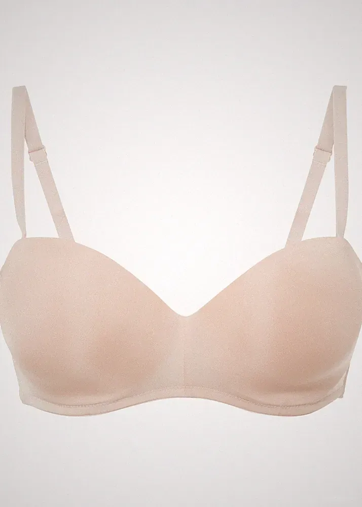 Nahtloser Multiway-Balconette-BH mit Bügel Gr. 70 Cup C Mattbeige Damen Bra Neu