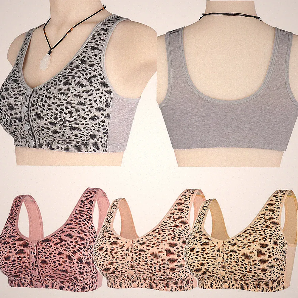 Nahtloser Push-Up-Bh Für Damen Aus Baumwolle Mit Leopardenmuster Bügellos DE