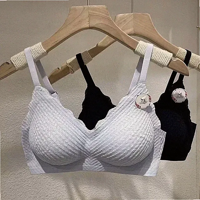 Nahtloser Spitzen BH für Damen kleine Bruststütze weiche dünne Polsterung ohn