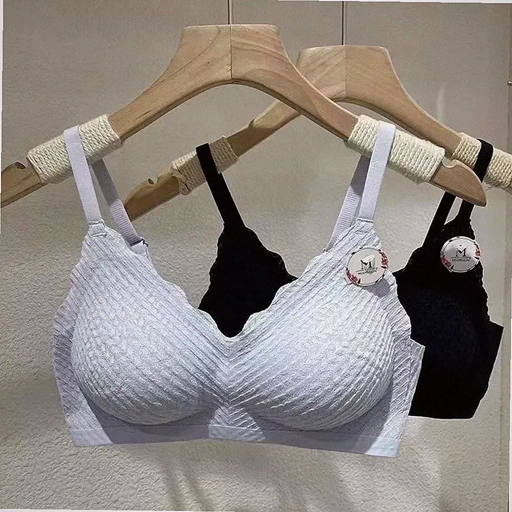 Nahtloser Spitzen BH mit dünnem Polster für kleine Oberweite Damen Anti-Saggin