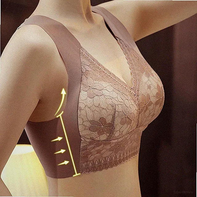 Nahtloser Sport BH für Damen Große Brust Weste Stil Spitze Rückenverschluss