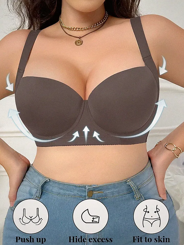 Nahtloser, verstellbarer Push Up BH für große Größen Bequem und Billig24