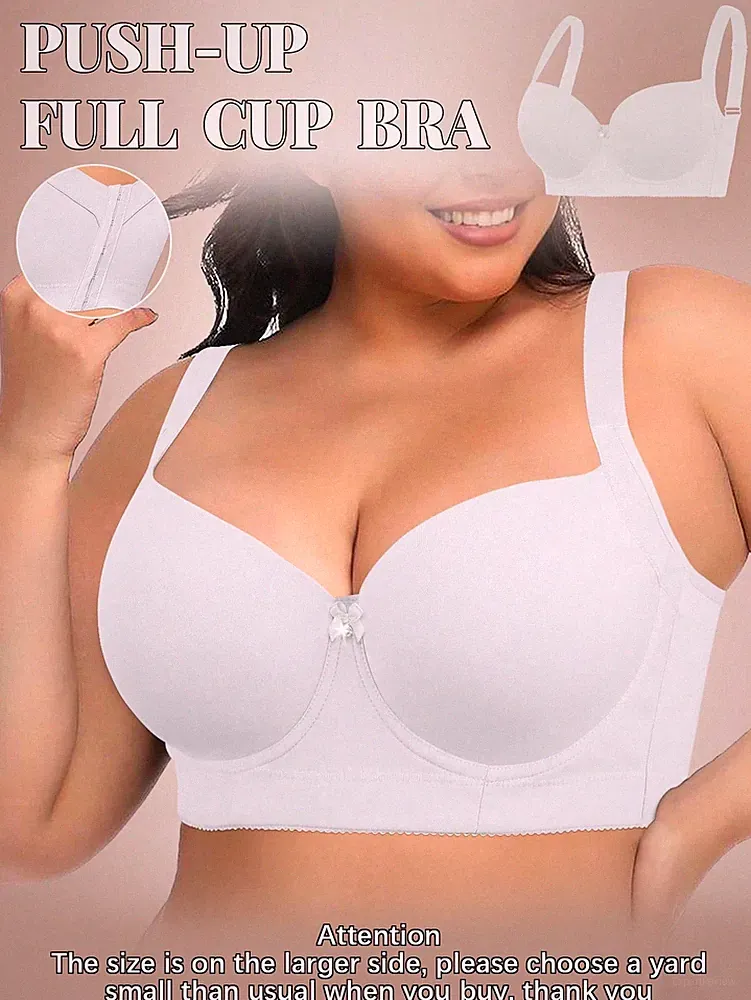 Nahtloser weißer BH in Große Größen, glatter minimalistischer Bügel Billig24