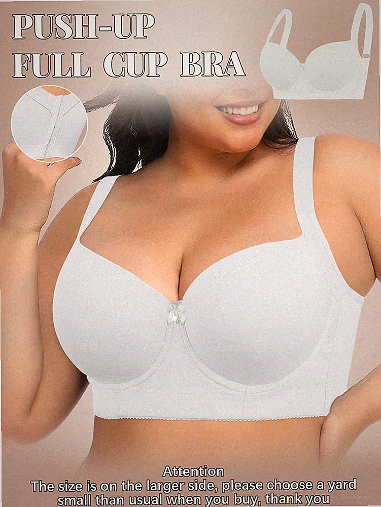 Nahtloser weißer BH in Große Größen, glatter minimalistischer Bügel Billig24