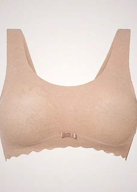 Nahtloses Bralette aus Spitze Gr. XL Mattbeige Damen-Bra Unterwäsche Neu*