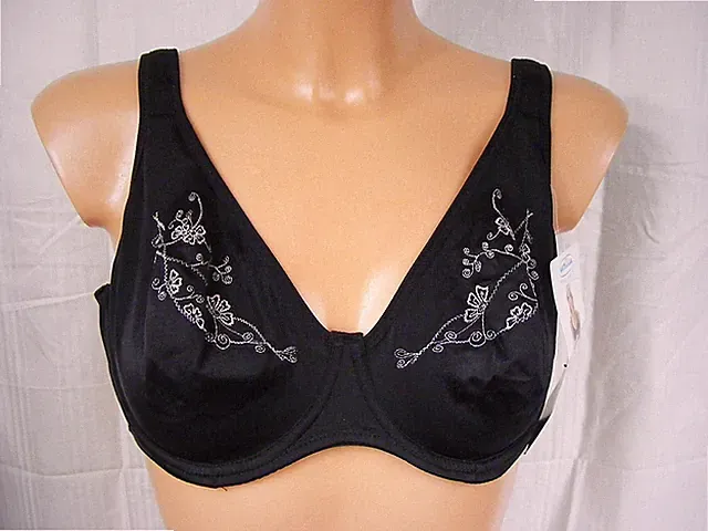 NATURANA ~ 85 Cup B ~ schwarz ~ BH Bügel-BH mit Stickerei ~ NEU !