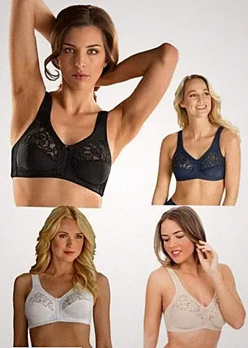 Naturana Bügellos 1/2 Spitze Tasse Komfort Bh 5046 Schwarz, Weiß, Skin, Nacht