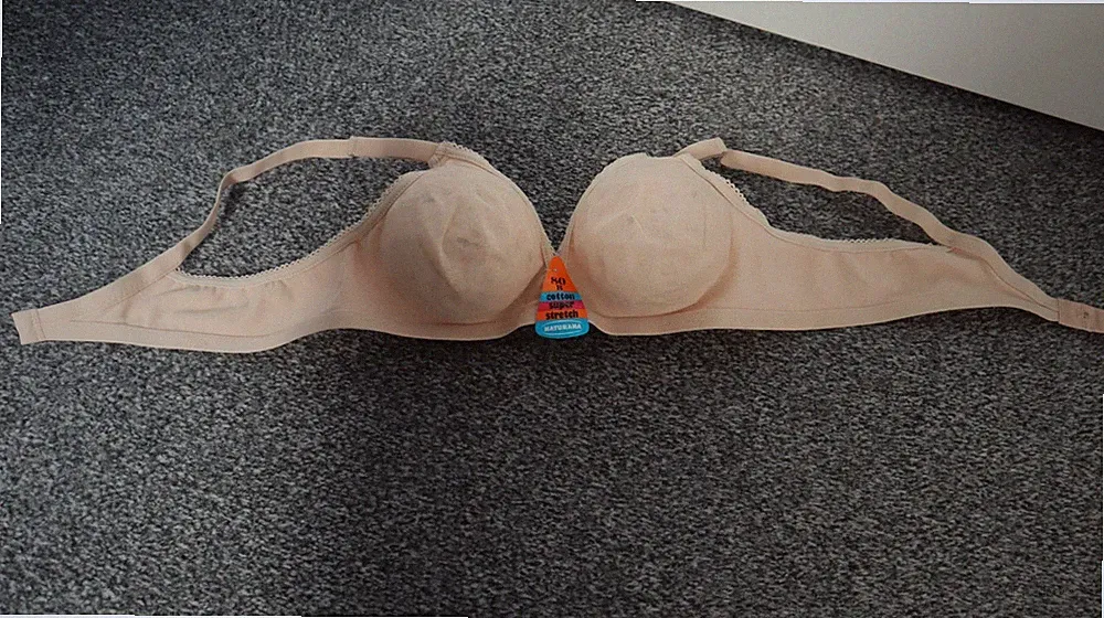 NATURANA Bügelloser T- Shirt BH Basic Dessous Gr.80 A hautfarbe Neu mit Etikett