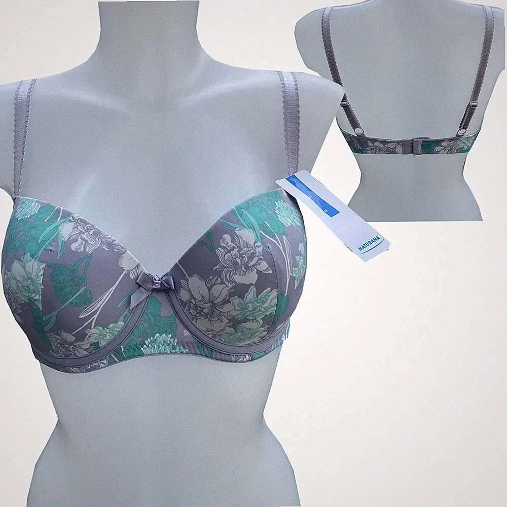 Naturana Damen BH mit Bügel Schalen-BH 7109 Größe wählbar Grün-Grau NEU