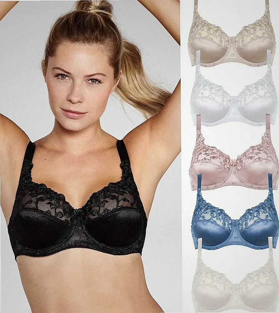 Naturana Satin Bügel-bh Spitze Nicht Gepolstert Vollschalen Alltag Bh 87543