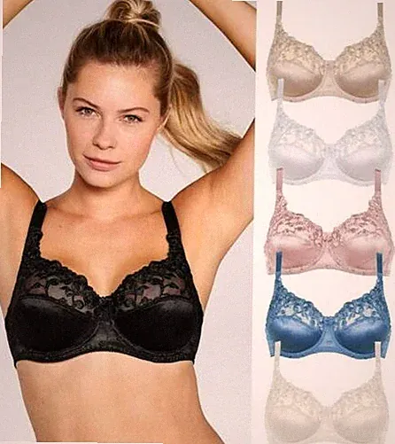 Naturana Satin & Spitze Bügel Bh Nicht Gepolstert Vollschalen Alltag Bh 87543