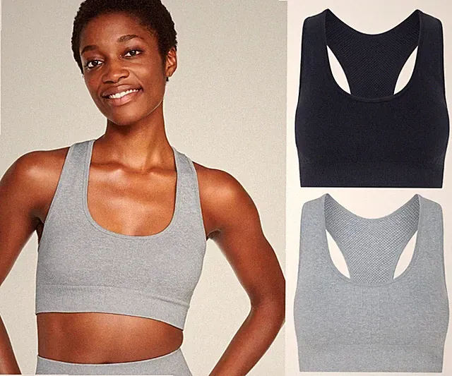 Naturana SPORTS Bh Nahtlos Gestrickt Gepolstert Racerback Gym Training Lauf Crop