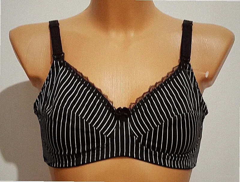 Naturana Still-BH schwarz-weiß gestreift Gr. 75, 80, 85 Cup B #NA73