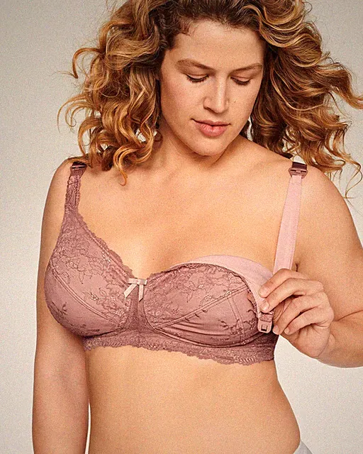 Naturana Still Bh Tiefer Cup Bügellos Spitze Baumwolle Gefüttert Schwangerschaft