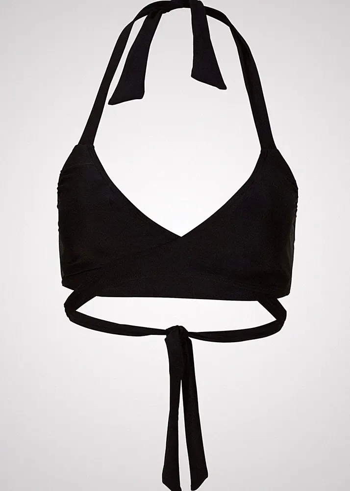 Neckholder Bikini Oberteil Gr. 36 A+B Schwarz Bikinioberteil Schwimm-Bade-BH Neu