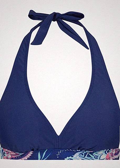 Neckholder Bikini Oberteil Gr. 36 Blau Bikinioberteil Schwimm-Bade-BH Neu