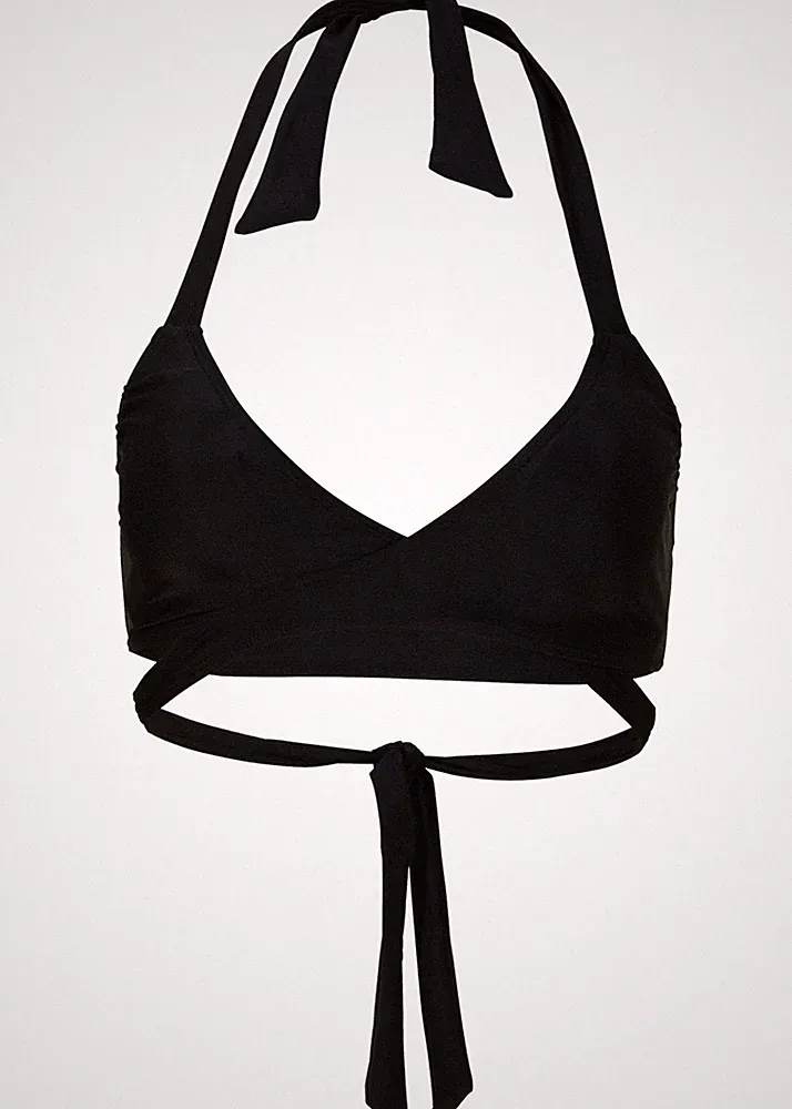 Neckholder Bikini Oberteil Gr. 38 A+B Schwarz Bikinioberteil Schwimm-Bade-BH Neu