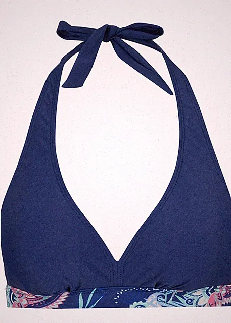Neckholder Bikini Oberteil Gr. 40 Blau Damen Bademode Schwimm-Bade-BH Neu*