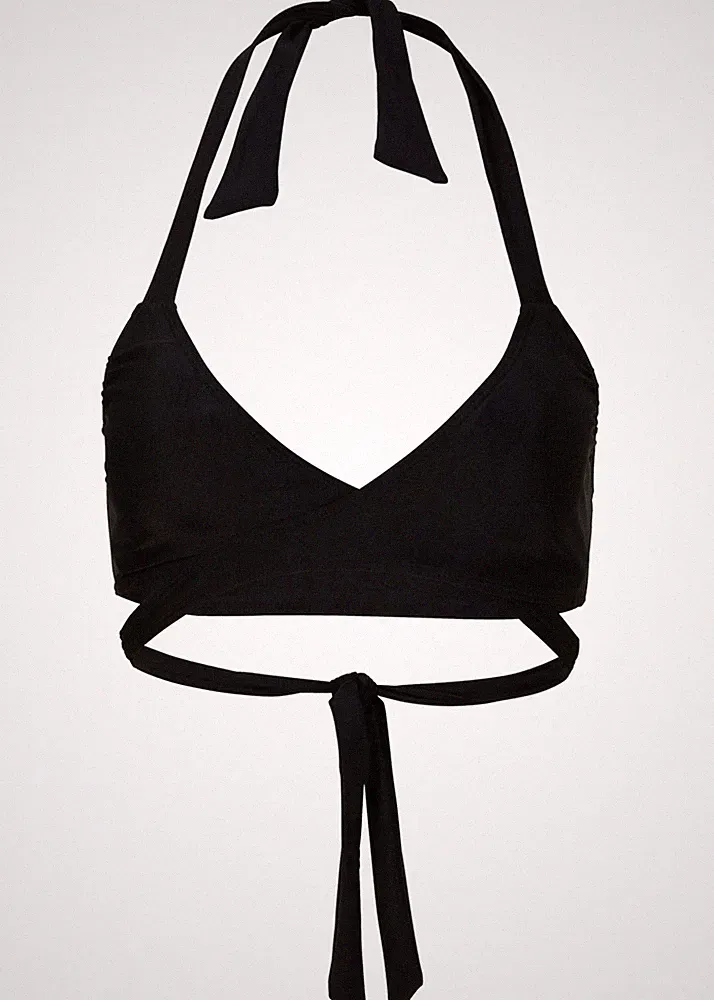 Neckholder Bikini Oberteil Gr. 42 A+B Schwarz Bikinioberteil Schwimm-Bade-BH Neu