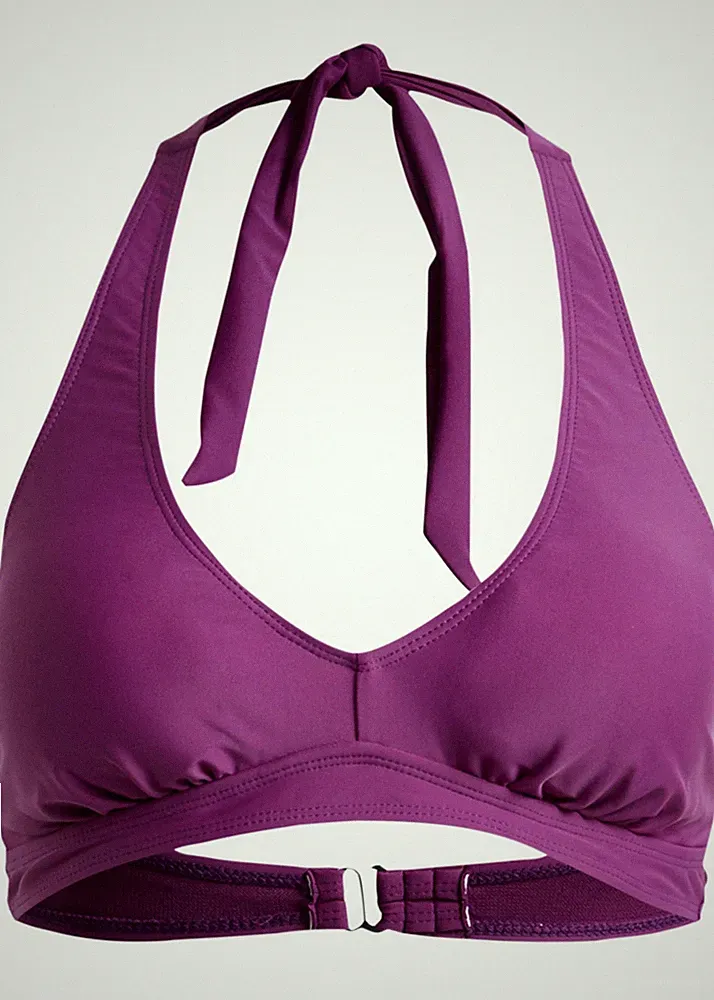 Neckholder Bikini Top Gr 44 Violett Bikinioberteil Schwimm-Bade-BH Neu*