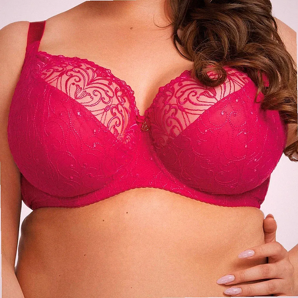 Nessa Bügel BH rot pink große Größen starker Halt Softcup breite Träger Dessous