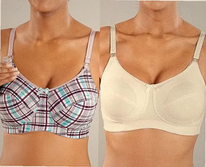 NEU: 2 STÜCK 1 x LILA KARIERT + 1 x CREME STILL BH 70 B 70B PETITE FLEUR *134083