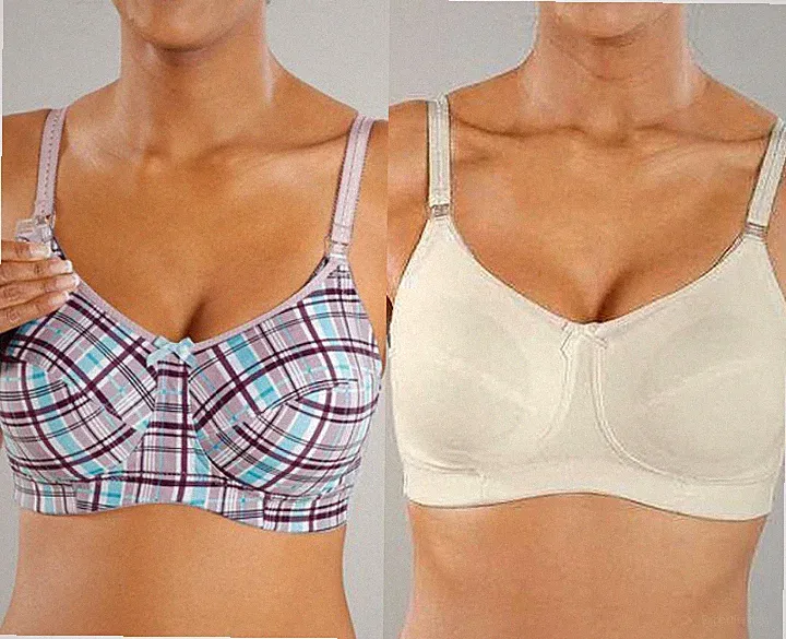NEU 2 STÜCK ! 1x LILA KARIERT + 1x CREME STILL BH 70 D PETITE FLEUR *134109