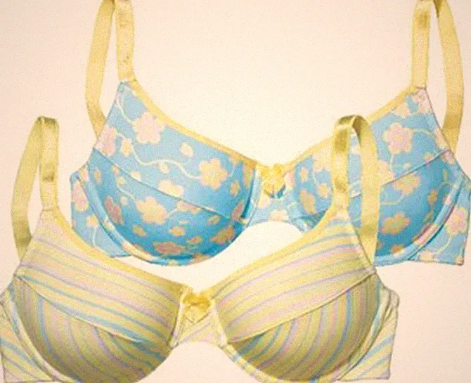 NEU 2 STÜCK BÜGEL BH BAUMWOLLE 75 D PETITE FLEUR 1x geblümt 1x gestreift *417227