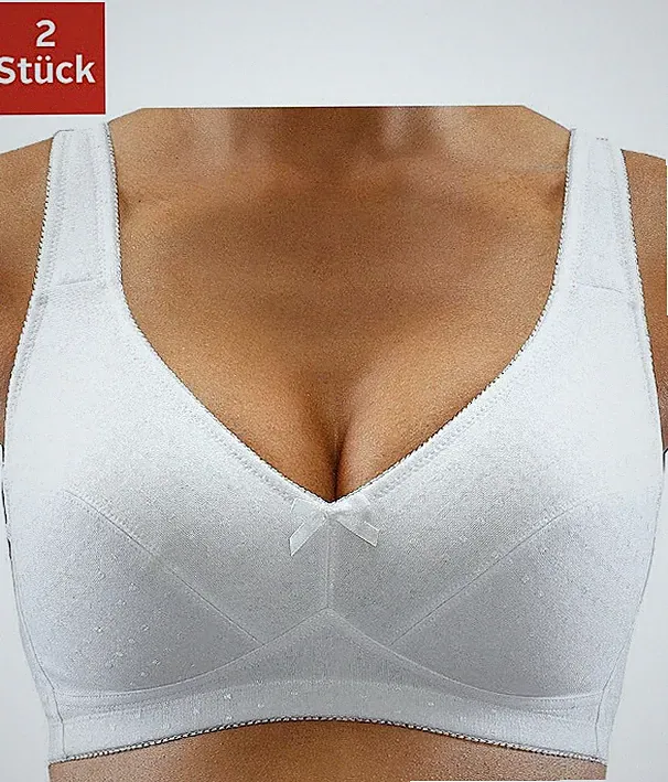 NEU: 2 STÜCK ENTLASTUNGS SOFT BH OHNE BÜGEL 90 E NATURANA 2x weiss *19116130