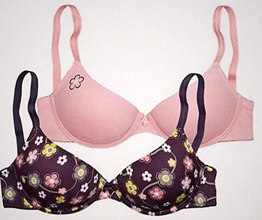 NEU 2 STÜCK SOFTSCHALEN BH BÜGEL 1x rosé+1x flowers 70 75 D PETITE FLEUR *220385