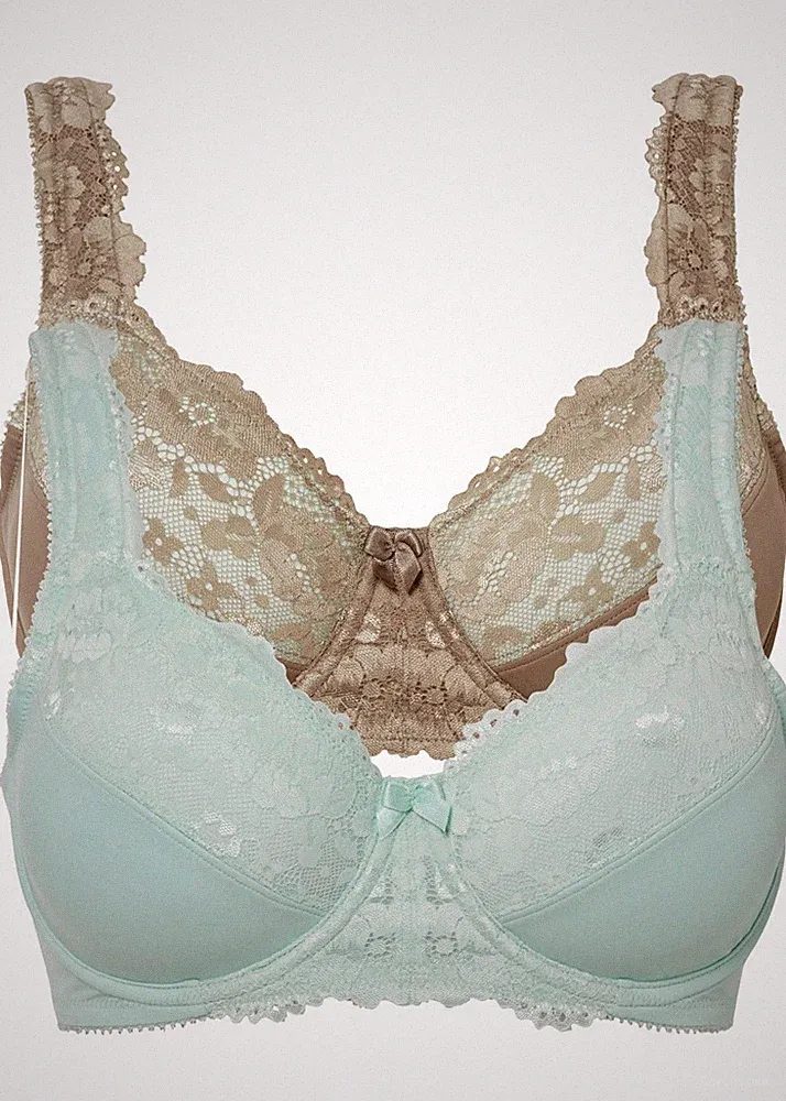Neu 2er Pack Minimizer-BH Gr. 100 Cup F Rhabarber/Koralle Damen-Bra Dessous