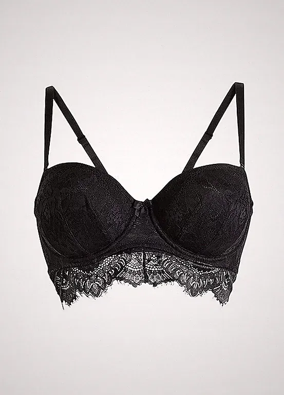 Neu Balconette-BH mit Bügel Gr. 70 Cup D Schwarz Damen-Bra Oberteil Dessous