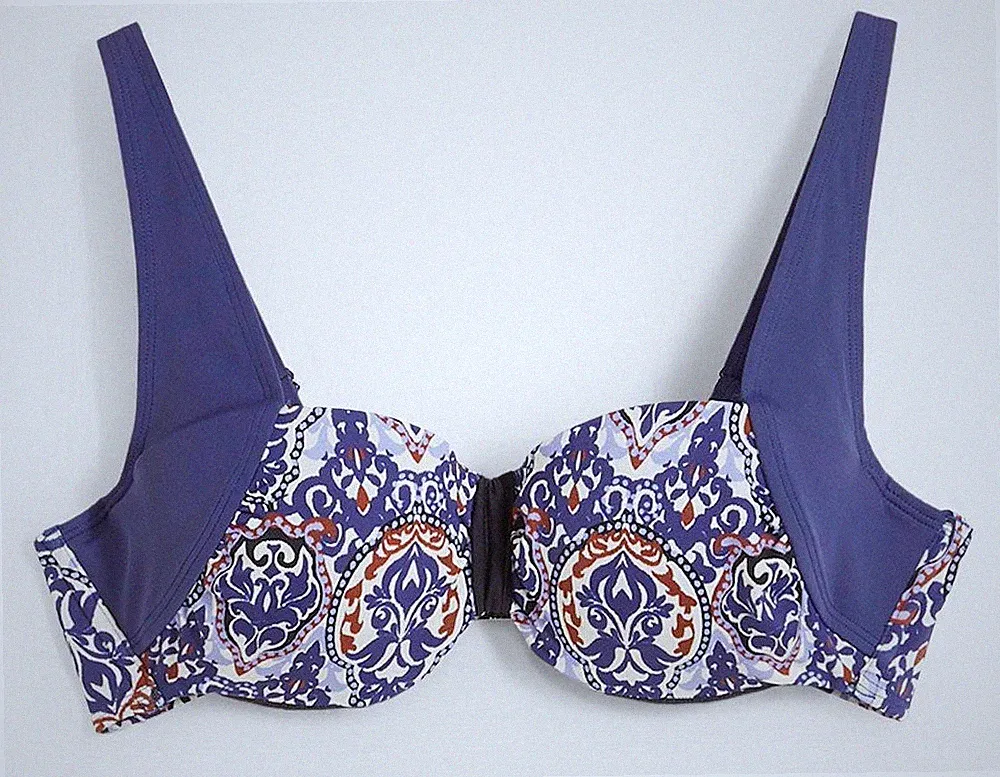 Neu Balconette Bikini Oberteil Gr. (100) C Dunkelblau Bikinioberteil Bra Bade-BH