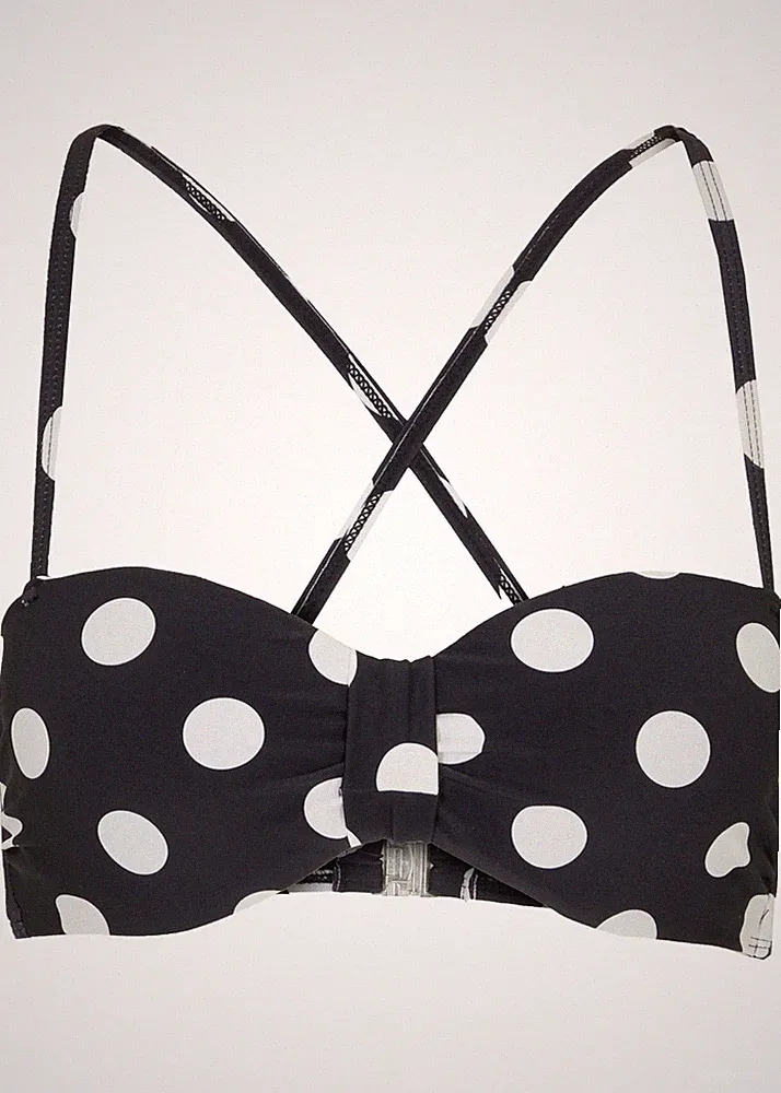 Neu Balconette Bikini Oberteil Gr. (95) E Schwarz Weiss Bademode Schwimm-Bade-BH