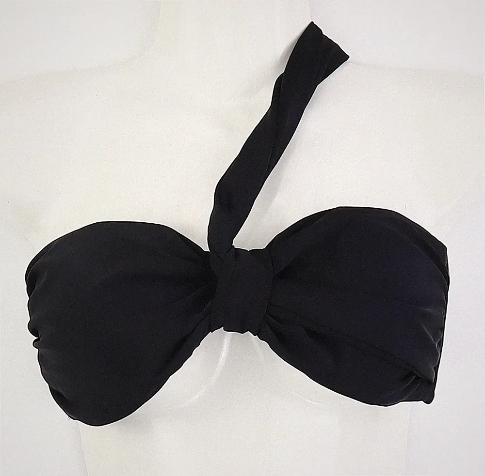 Neu Bandeau-Bikini Oberteil Gr 40 Cup A+B Schwarz Bademode Schwimm-Bade-BH
