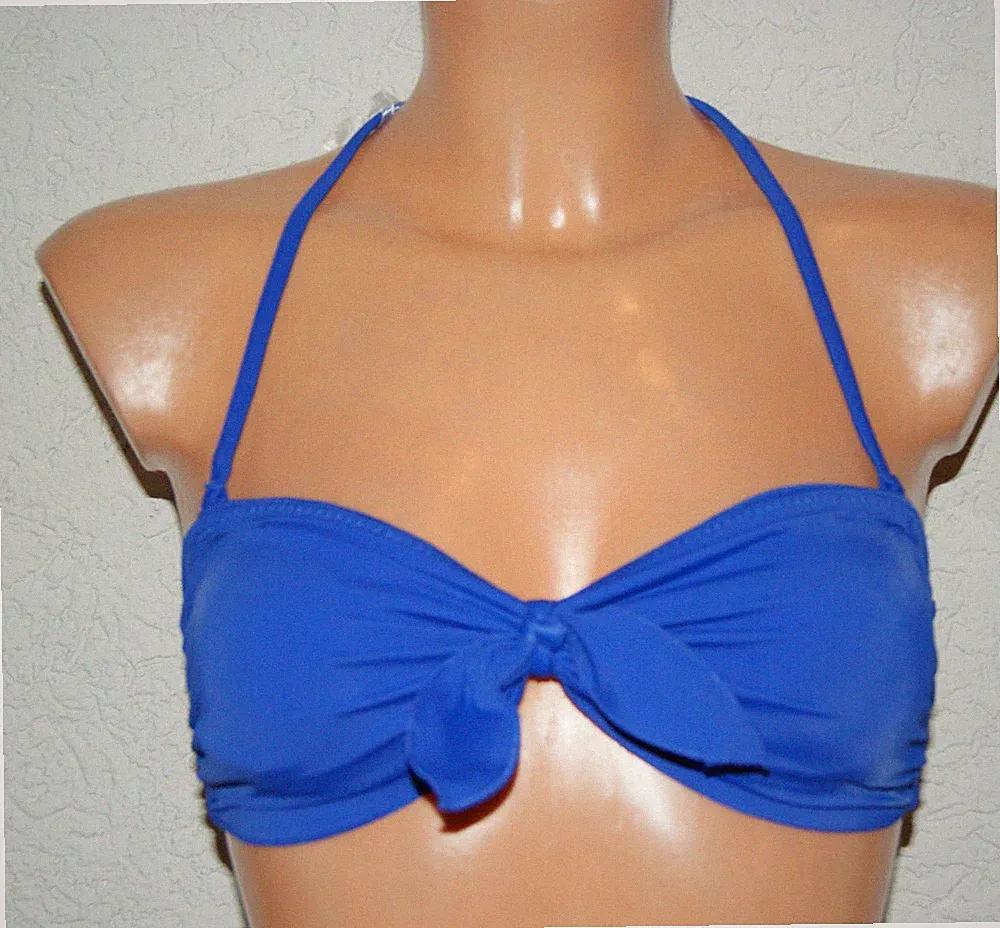 NEU! BIKINI - Oberteil * BH * BANDEAU - BH * Bikini Top blau Schleife XS